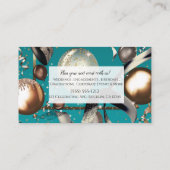 Gouden Ballonnen Turquoise Zwart Feest Planner Visitekaartje (Achterkant)