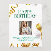 Gouden ballonnen Verjaardag Kaart met geschenken e (Voorkant)