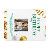 Gouden ballonnen Verjaardag Kaart met geschenken e Magneet (Horizontaal)