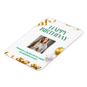 Gouden ballonnen Verjaardag Kaart met geschenken e Magneet (Linkerzijde)