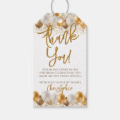Gouden ballonnen Verjaardagsfeestje Dank u Cadeaulabel (Voorkant)