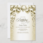 Gouden ballonnen voor elk verjaardagsfeestje kaart (Voorkant)