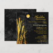 Gouden Bamboe 50ste Gouden Bruiloft Jubileum Kaart (Voorkant / Achterkant)