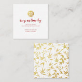 Gouden Bamboe & Dubbel Geluk Chinese RSVP Informatiekaartje (Voorkant / Achterkant)
