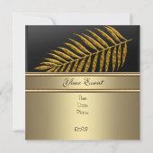 Gouden bamboe verlaat verjaardagsfeestje kaart (Achterkant)