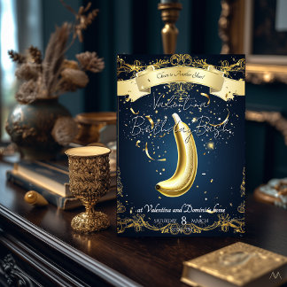 Gouden Banaan Verjaardag | Speelse luxe Kaart