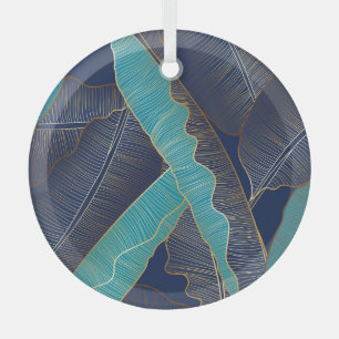 Gouden bananenblad: luxe patroon. glas ornament