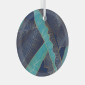 Gouden bananenblad: luxe patroon. glas ornament (Voorkant Rechts)