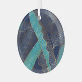 Gouden bananenblad: luxe patroon. glas ornament (Voorkant links)