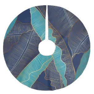 Gouden bananenblad: luxe patroon. kerstboom rok