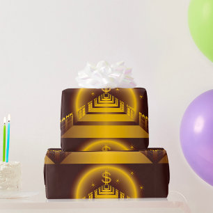 Gouden Bank Corridor Glanzende Dollar Financiën  Cadeaupapier