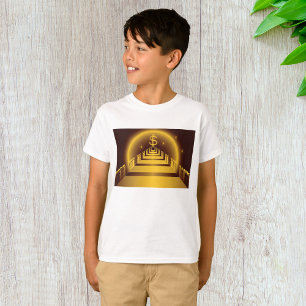 Gouden Bank Corridor Glanzende Dollar Financiën T-shirt