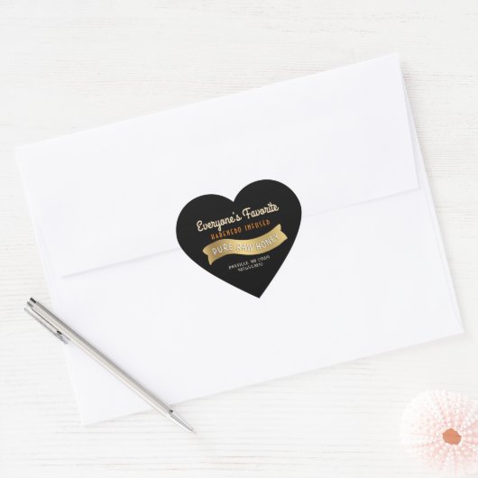 Gouden Banner Hart Honing Label Decoratieve Tekst (Envelop)