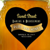 Gouden Banner Hart Honing Label Decoratieve Tekst