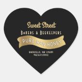 Gouden Banner Hart Honing Label Decoratieve Tekst (Voorkant)