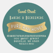 Gouden Banner Honing Label met Decoratieve Tekst (Voorkant)