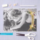 Gouden banner met bloemenoverlay voeg uw eigen fot tissuepapier (Craft)