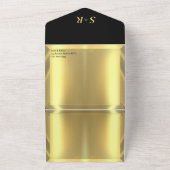 Gouden Bar Elegante Bruiloft All In One Uitnodiging (Buitenkant)