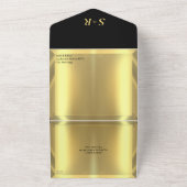 Gouden Bar Elegante Bruiloft All In One Uitnodiging (Buitenkant)