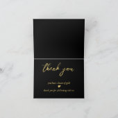 Gouden Bar Elegante Bruiloft Bedankkaart (Binnen)