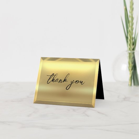 Gouden Bar Elegante Bruiloft Bedankkaart (Voorkant)