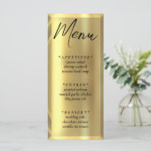 Gouden Bar Elegante Huwelijksreceptie Menu (Staand voorkant)