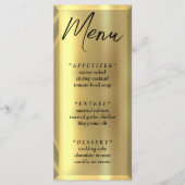Gouden Bar Elegante Huwelijksreceptie Menu (Voorkant)