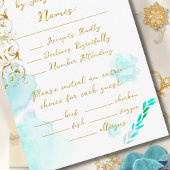 Gouden Barok Blauwgroen  Calligrafie Wedding RSVP Kaartje