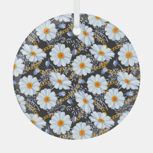 Gouden Barok: Bloemen ketting textuur Glas Ornament