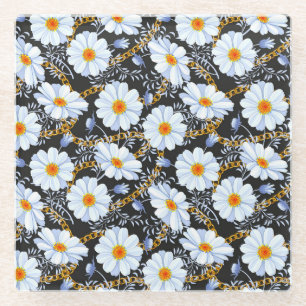 Gouden Barok: Bloemen ketting textuur Glazen Onderzetter