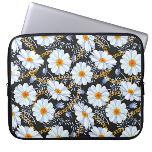 Gouden Barok: Bloemen ketting textuur Laptop Sleeve
