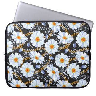 Gouden Barok: Bloemen ketting textuur Laptop Sleeve