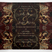 Gouden Barok bruiloft Drieluik Uitnodiging (Binnenkant midden)