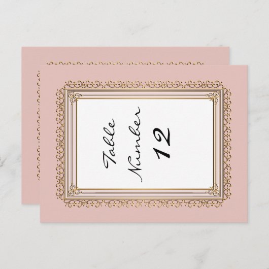 Gouden Barok Classic Formele Elegante Tafelnummers (Voorkant / Achterkant)