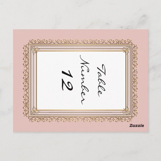 Gouden Barok Classic Formele Elegante Tafelnummers (Achterkant)