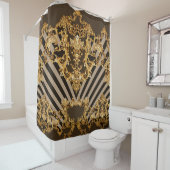 Gouden barok: geometrisch patroonontwerp douchegordijn (In situ)