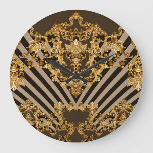 Gouden barok: geometrisch patroonontwerp grote klok