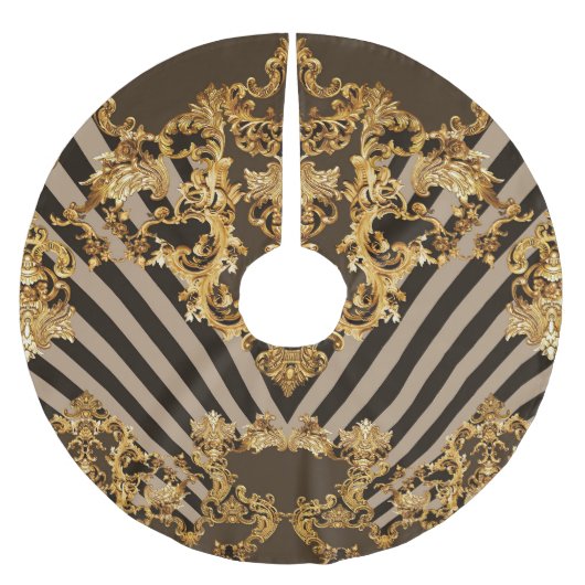 Gouden barok: geometrisch patroonontwerp kerstboom rok (Voorkant)