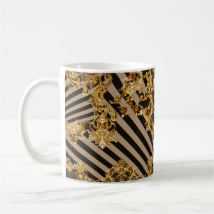 Gouden barok: geometrisch patroonontwerp koffiemok