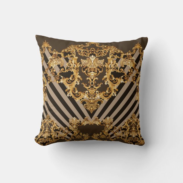 Gouden barok: geometrisch patroonontwerp kussen (Voorkant)