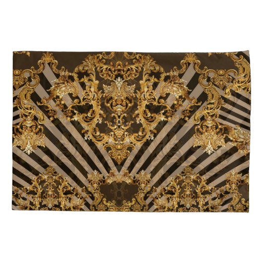 Gouden barok: geometrisch patroonontwerp kussensloop (Achterkant)