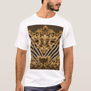 Gouden barok: geometrisch patroonontwerp t-shirt