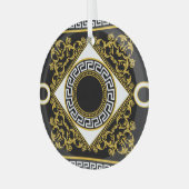 Gouden barok: Griekse zwarte rand Glas Ornament (Voorkant links)