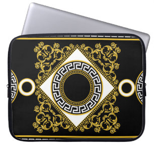 Gouden barok: Griekse zwarte rand Laptop Sleeve
