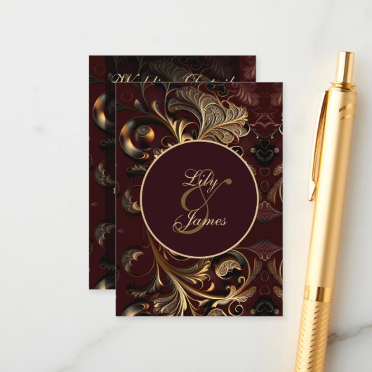 Gouden barok informatiekaartje (Voorkant / Achterkant in situ)