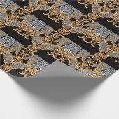 Gouden barok, ingewikkeld ornament ontwerp. cadeaupapier (Hoek)