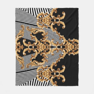 Gouden barok, ingewikkeld ornament ontwerp. fleece deken