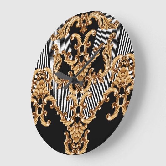 Gouden barok, ingewikkeld ornament ontwerp. grote klok (Hoek)