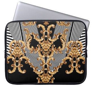 Gouden barok, ingewikkeld ornament ontwerp. laptop sleeve