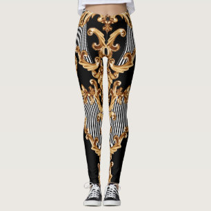 Gouden barok, ingewikkeld ornament ontwerp. leggings